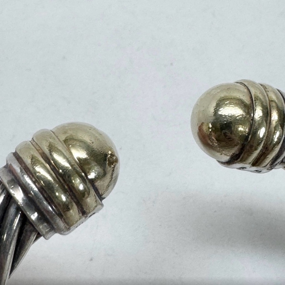 David Yurman Dome Cuff Silver and Gold Bracelet - Picture 7 of 10